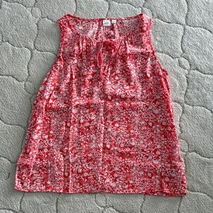 GAP Red and White Floral Blouse